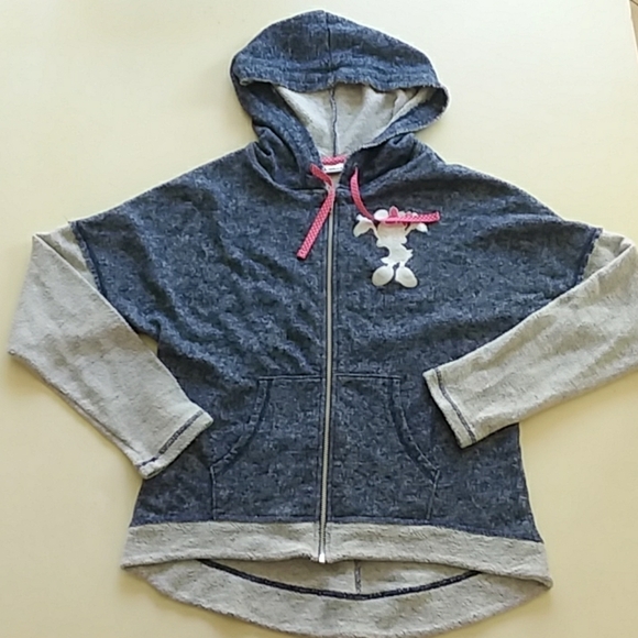 Disney Minnie Mouse navy blue zip up hoodie medium - Picture 1 of 6